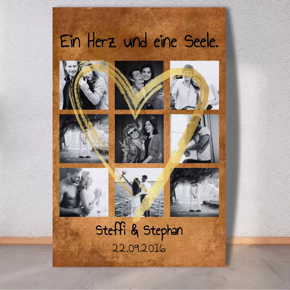 Personalisierte Leinwand: personalisierbares Familienbild ohne Rahmen fertig für die Wand - individuelles Fotoboard | Personalize Palace