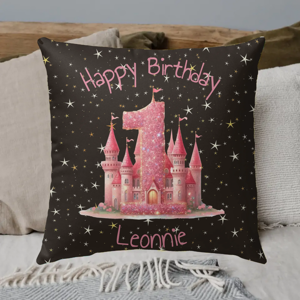 Personalisiertes Kissen: Geburtstagskissen für 1 bis 14 Jährige Mädchen - Individuelles Kuschelkissen | Personalize Palace