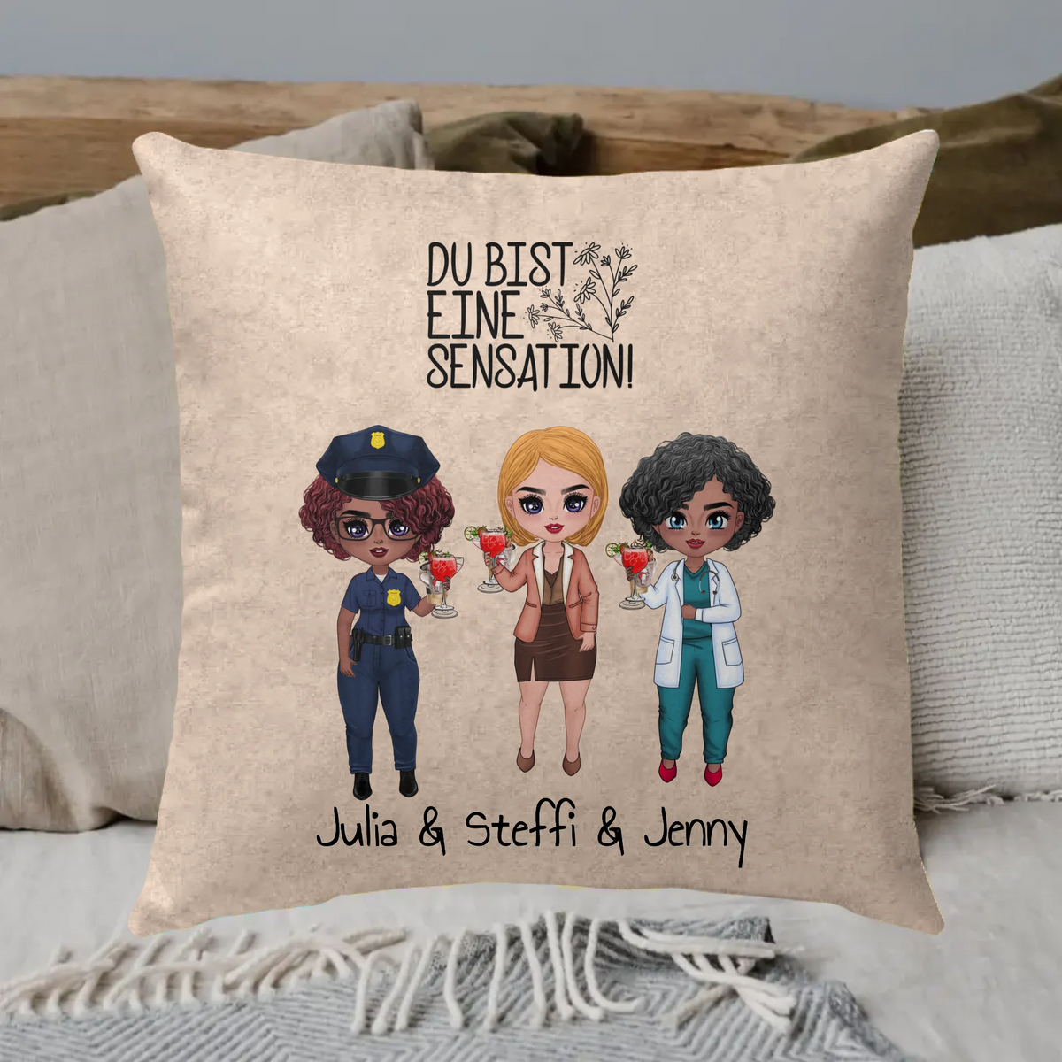 Personalisierte Tasse: Polizei, Krankenhaus oder Büro Besties, Schwestern - Individuelle Tasse | Personalize Palace