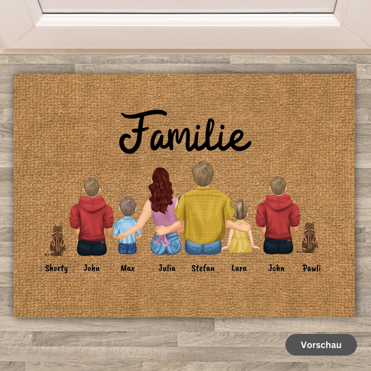 Familie - Individuelles Türschild mit Hausnummer