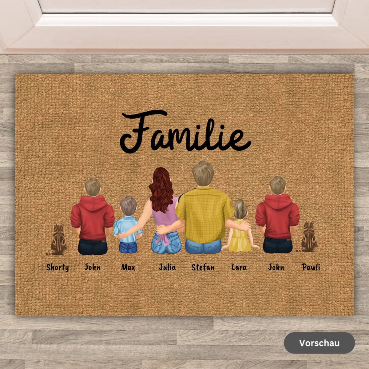 Personalisierte Fußmatte: Willkommen bei Fußmatte - Individuelle lustige Katzen Fußmatte | Personalize Palace