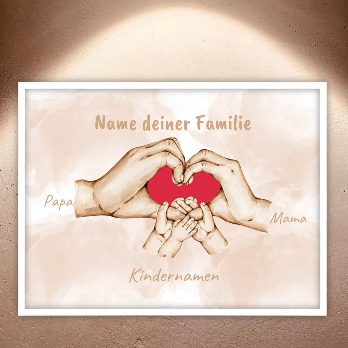 Herzhände "Familie"- Individuelle Leinwand
