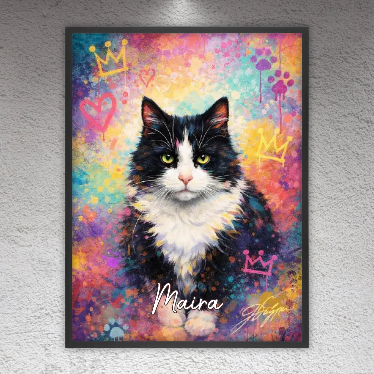 Personalisiertes Katzen Poster - Graffiti, Streetart, Pop-Art