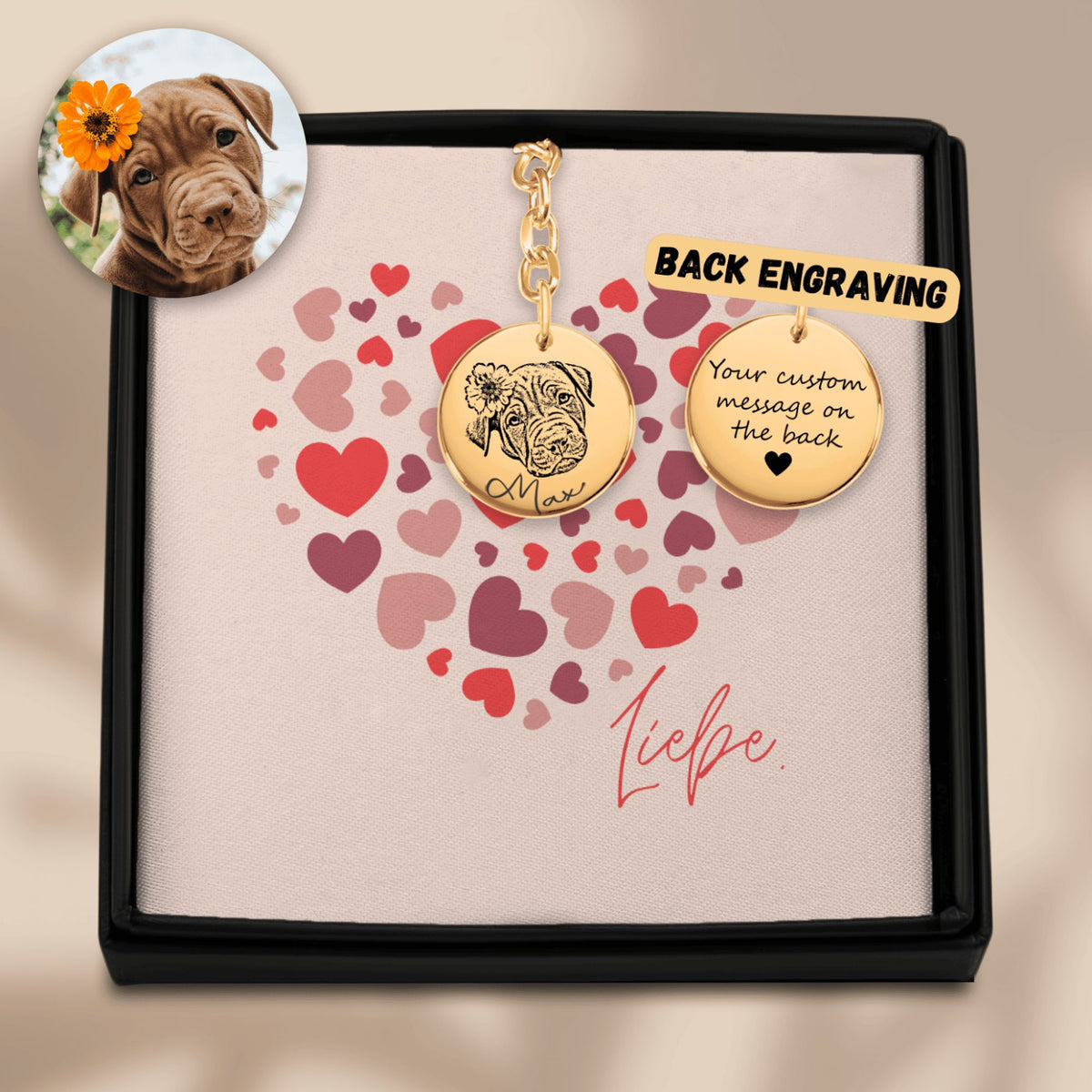 Personalisierter Schmuck: Hunde Foto Schlüsselanhänger | Personalize Palace