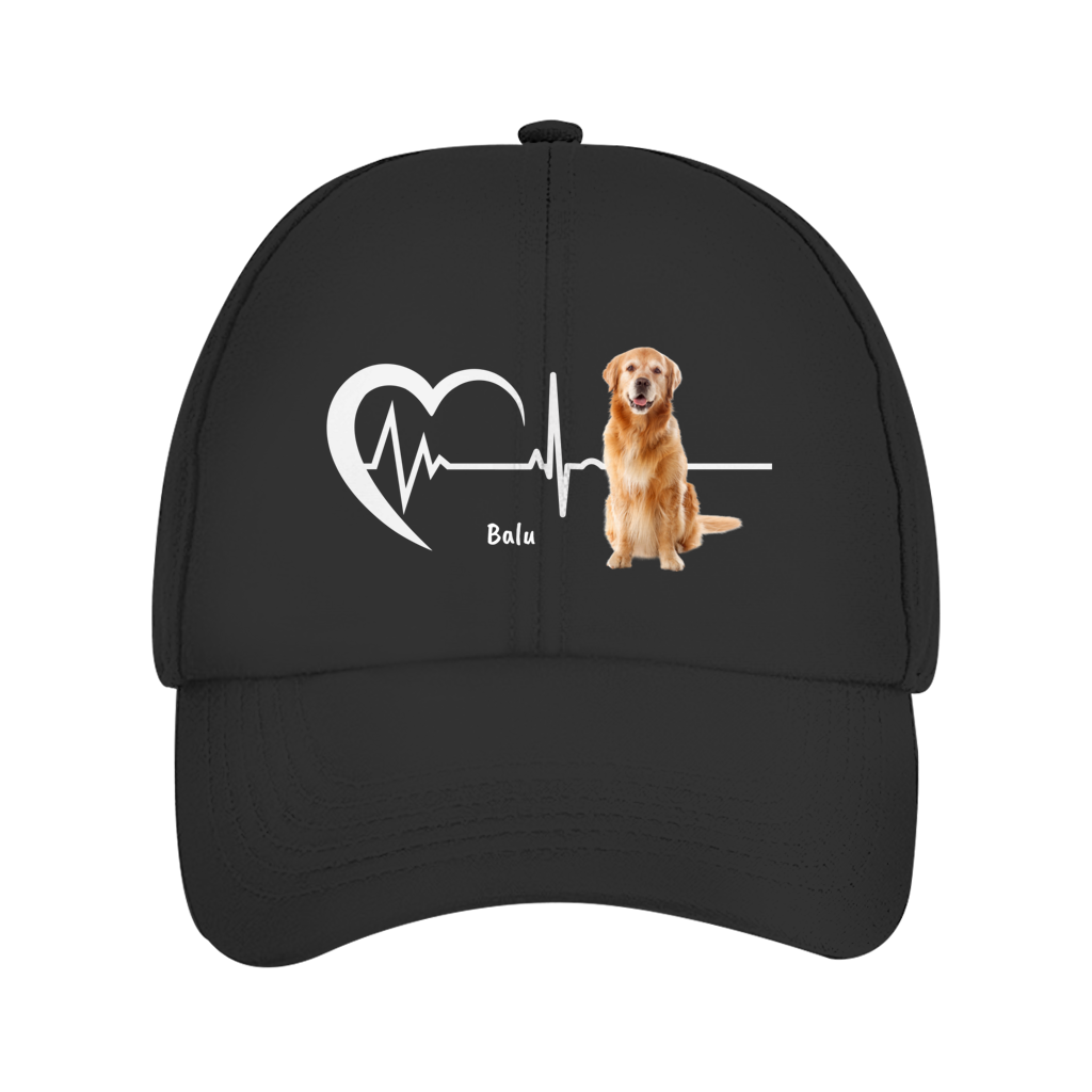 Herzschlag Cap mit Foto und Name - individuelles Cappy | Personalize Palace