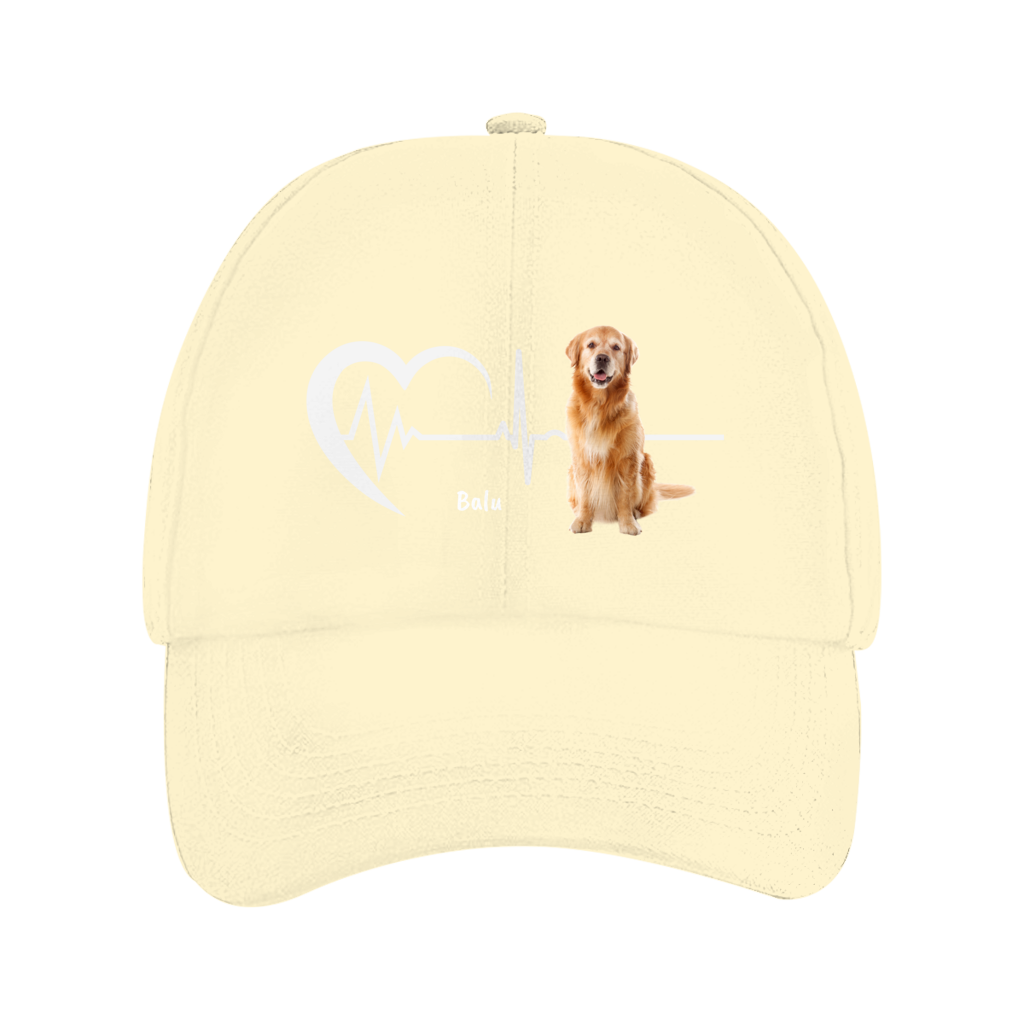Herzschlag Cap mit Foto und Name - individuelles Cappy | Personalize Palace