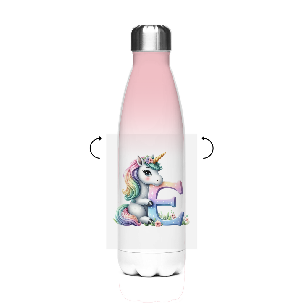 Stainless steel school water bottle "Unicorn" - personalized thermos flask