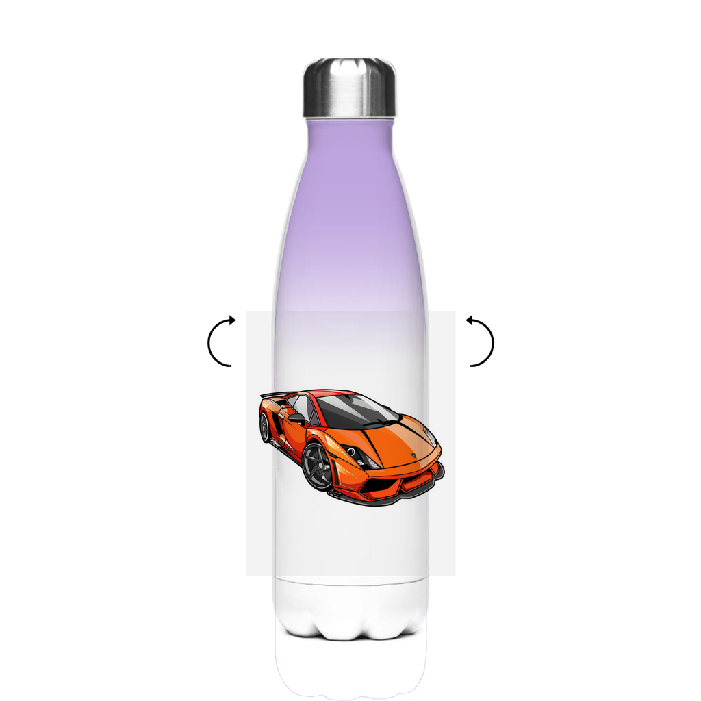 Stainless steel school water bottle "Sports car" - personalized thermos flask