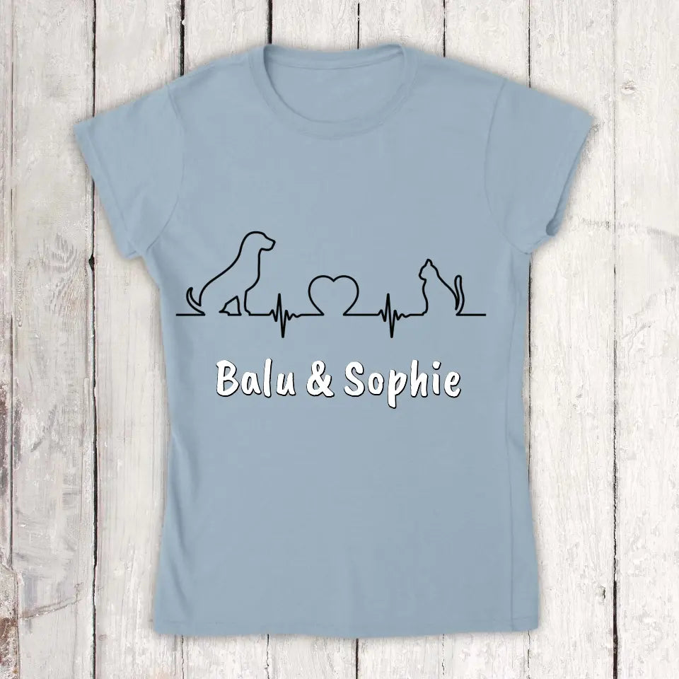 Herzschlag für Tiere - Individuelles T-Shirt | Personalize Palace