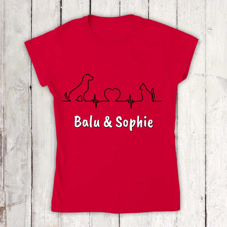 Herzschlag für Tiere - Individuelles T-Shirt | Personalize Palace