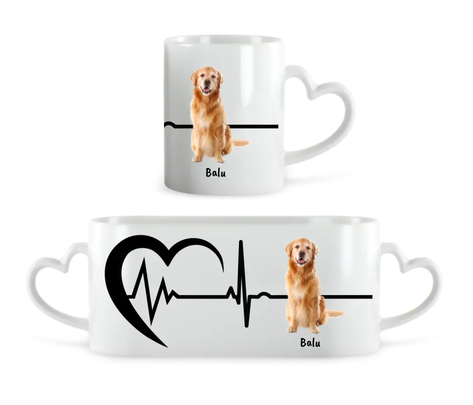 Personalisierte Tasse: Herzschlagtasse - Individuelle Tasse mit deinem Foto | Personalize Palace