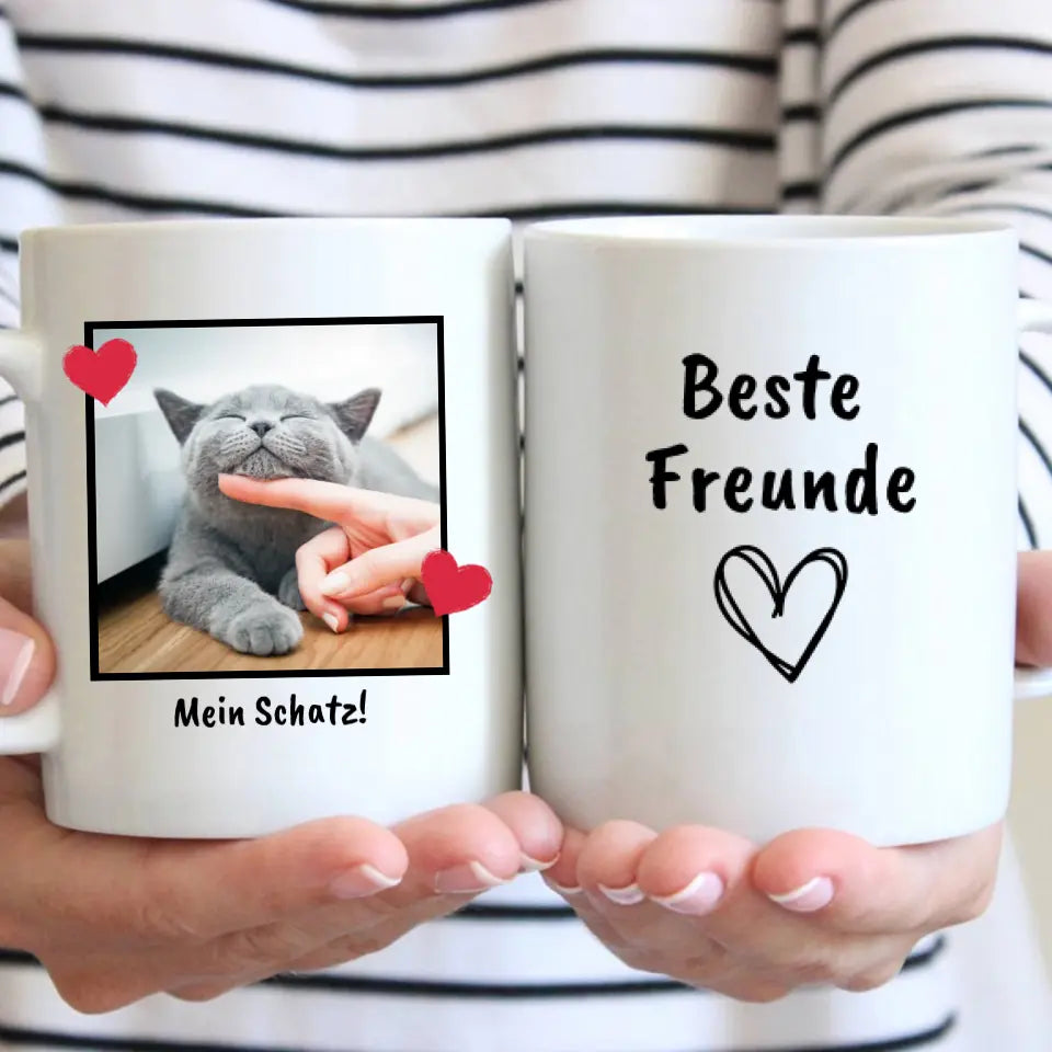 Personalisierte Tasse: Herztasse - Individuelle Fototasse | Personalize Palace