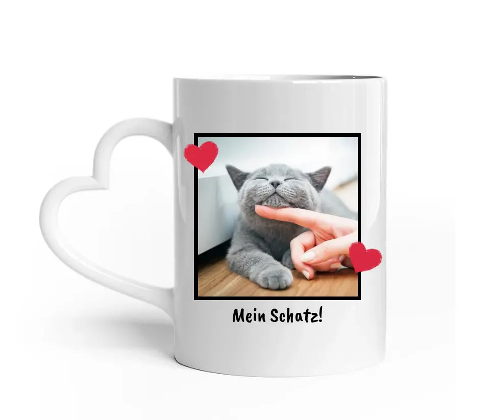 Personalisierte Tasse: Herztasse - Individuelle Fototasse | Personalize Palace