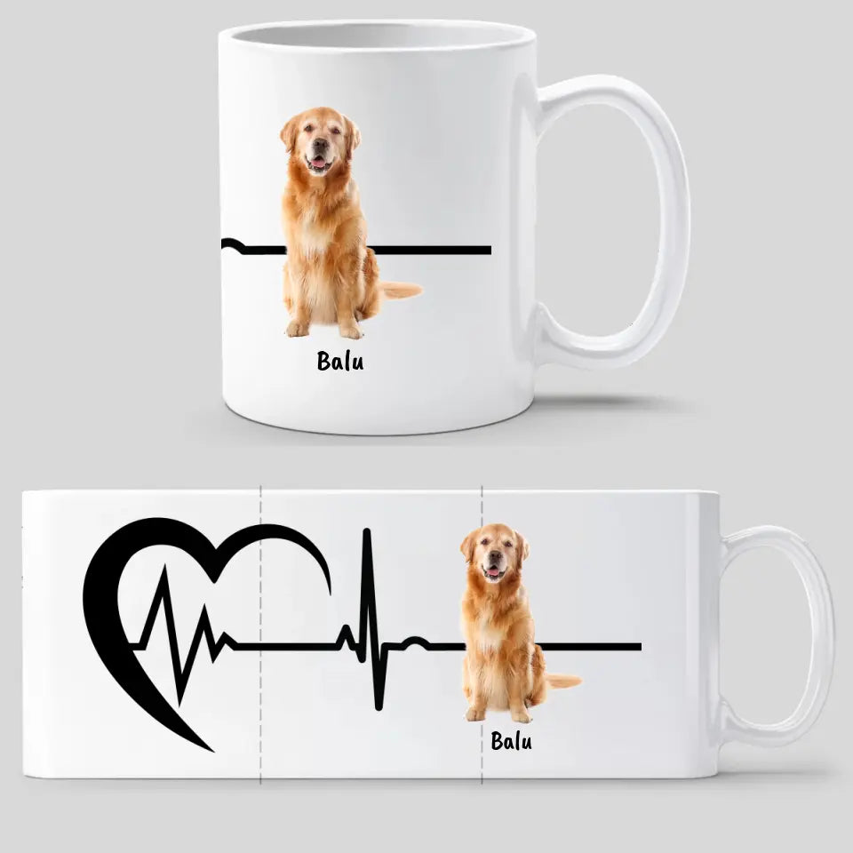 Personalisierte Tasse: Herzschlagtasse - Individuelle Tasse mit deinem Foto | Personalize Palace