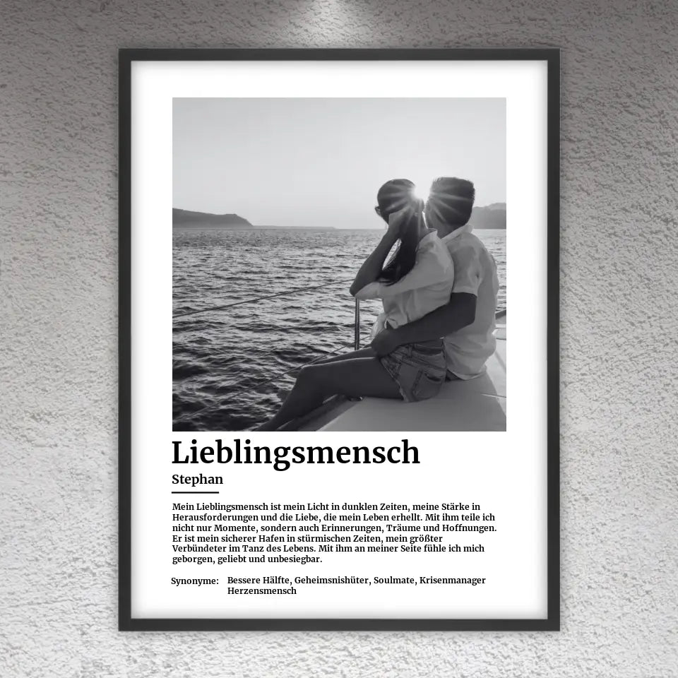 Personalisierte Bilder: Foto mit Definition - Individuelles Poster mit Rahmen | Personalize Palace