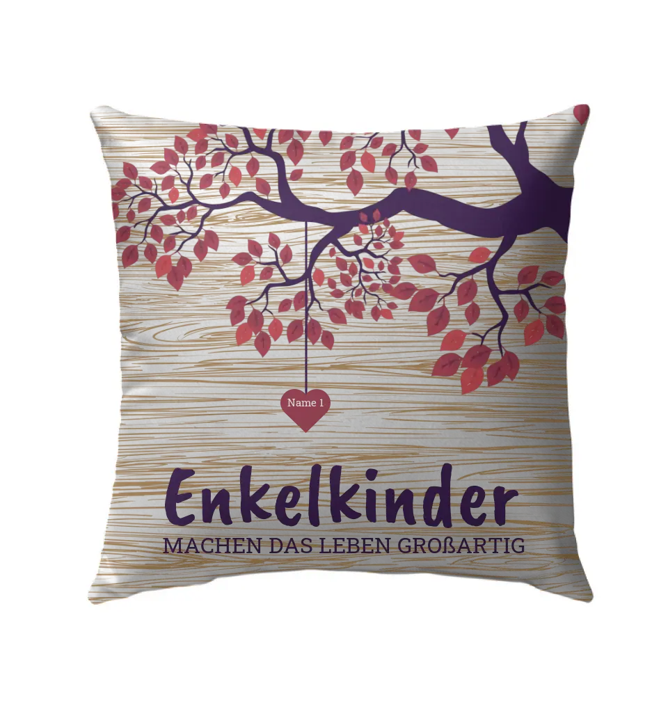 Personalisiertes Kissen: Urenkel, Enkel, Kinder, Stammbaum - individuelles Premium Namenskissen | Personalize Palace