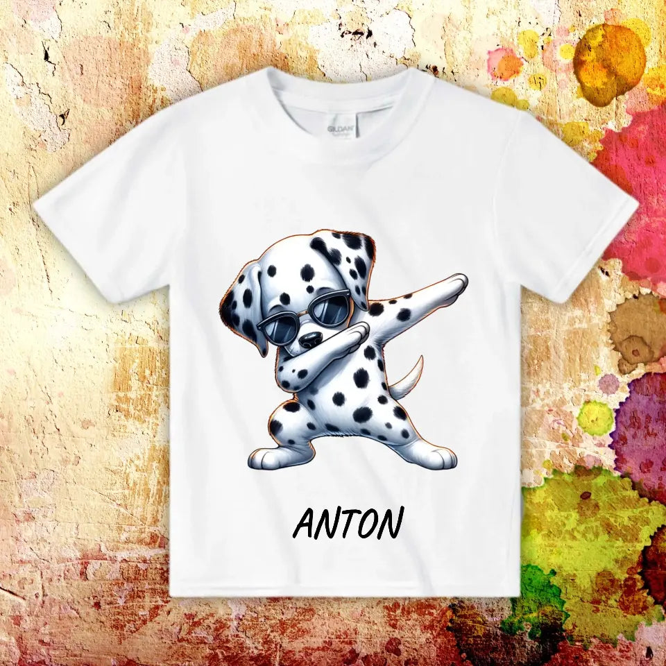 Personalisiertes T-Shirt: Dabbing Hund oder Katze - Individuelles Dabbing Kinder T-Shirt | Personalize Palace