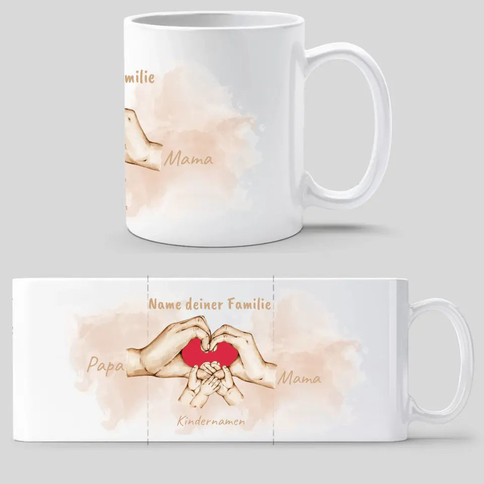 Personalisierte Tasse: Herzhände - Individuelle Tasse | Personalize Palace