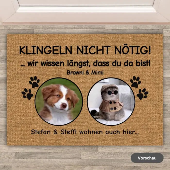 Personalisierte Fußmatte: Klingeln nicht nötig! - Individuelle Fußmatte | Personalize Palace