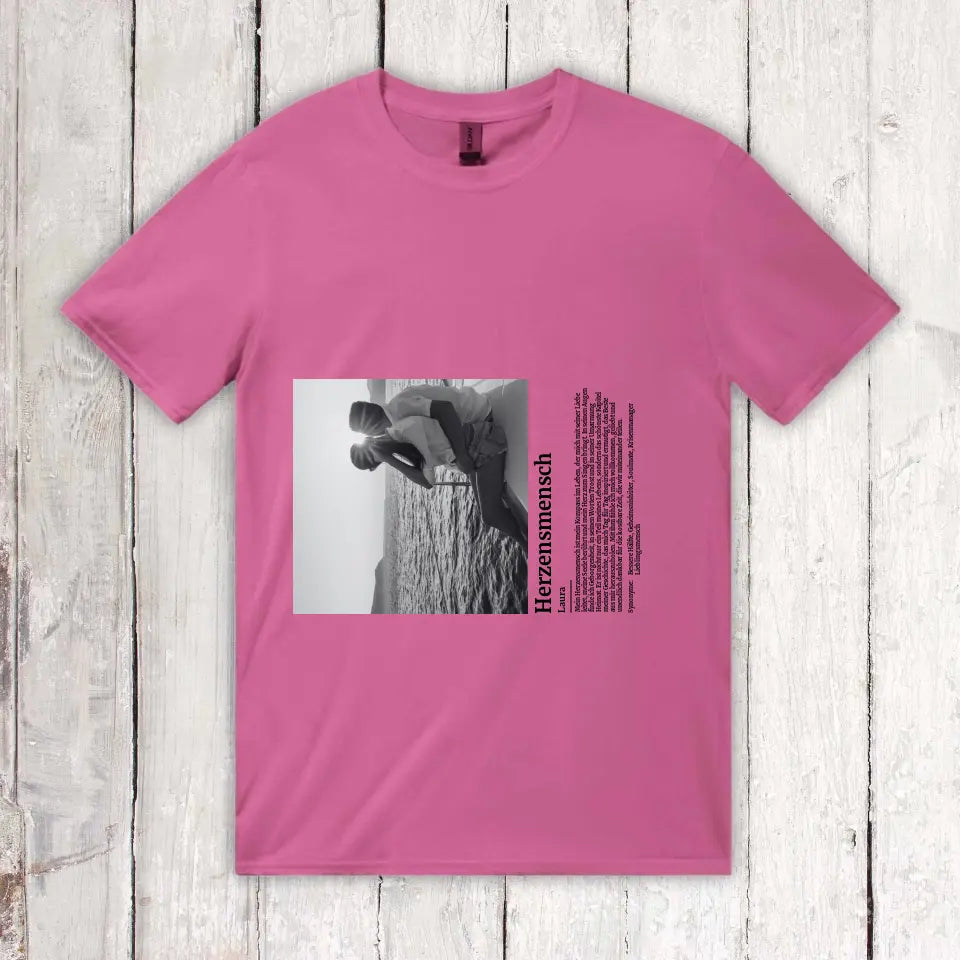 Personalisiertes T-Shirt: Defintion Herzensmensch mit Foto - Individuelles T-Shirt | Personalize Palace