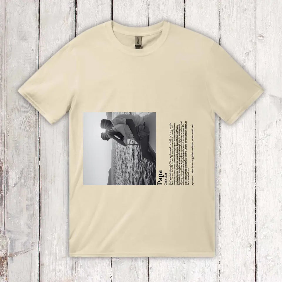 Personalisiertes T-Shirt: Defintion Papa mit Foto - Individuelles T-Shirt | Personalize Palace