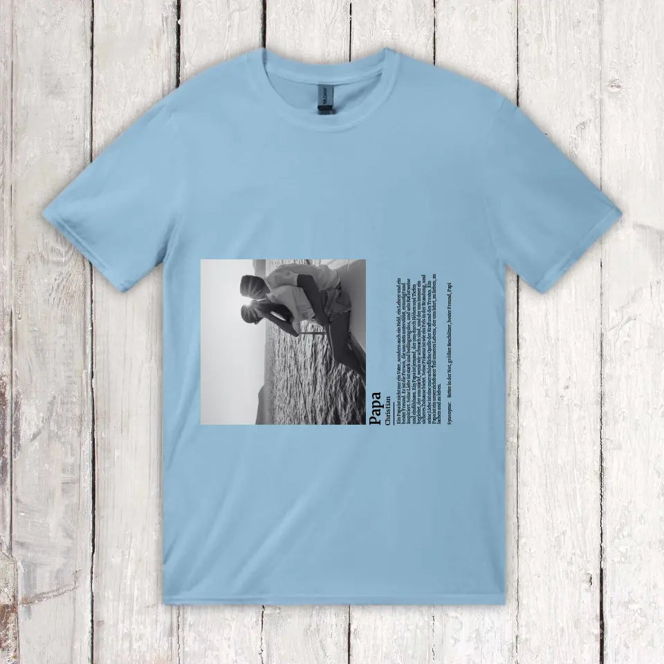 Personalisiertes T-Shirt: Defintion Papa mit Foto - Individuelles T-Shirt | Personalize Palace