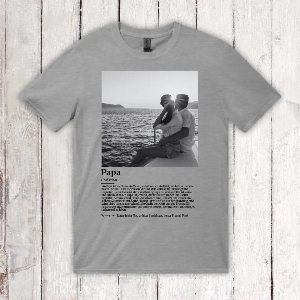 Personalisiertes T-Shirt: Defintion Papa mit Foto - Individuelles T-Shirt | Personalize Palace