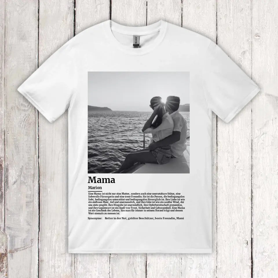 Personalisiertes T-Shirt: Defintion Mama mit Foto - Individuelles T-Shirt | Personalize Palace