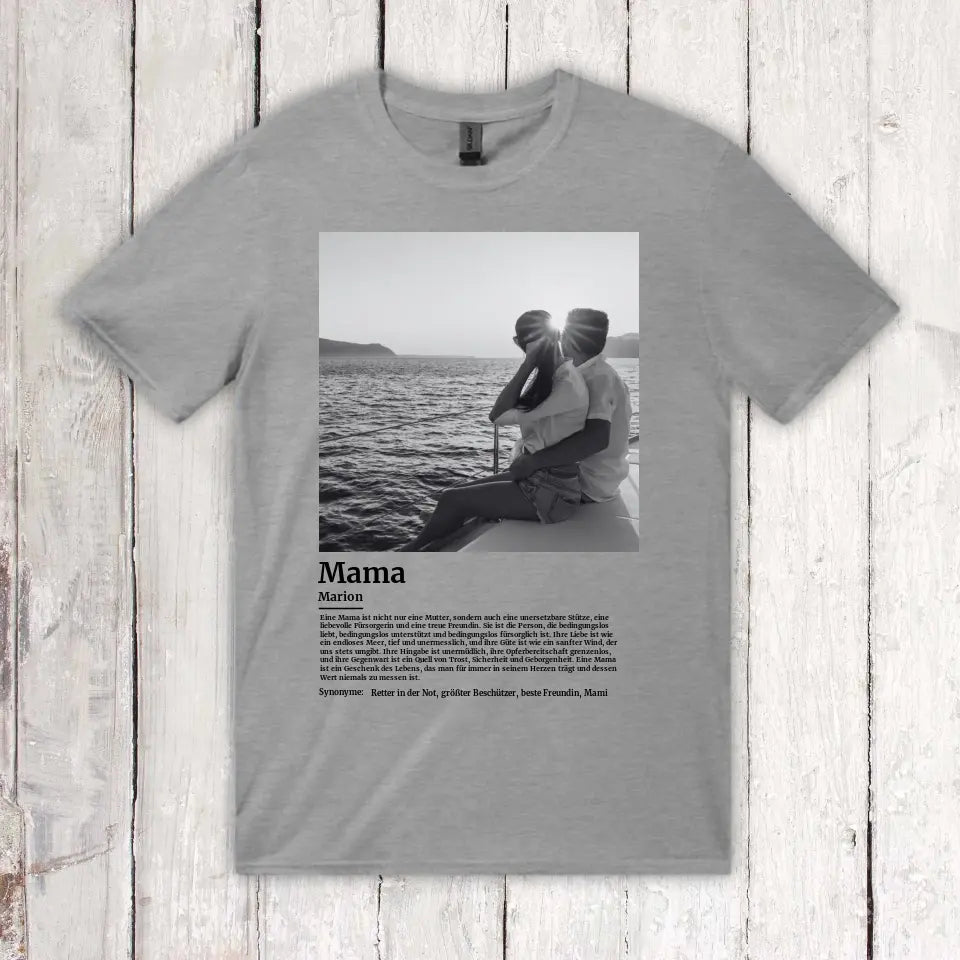 Personalisiertes T-Shirt: Defintion Mama mit Foto - Individuelles T-Shirt | Personalize Palace
