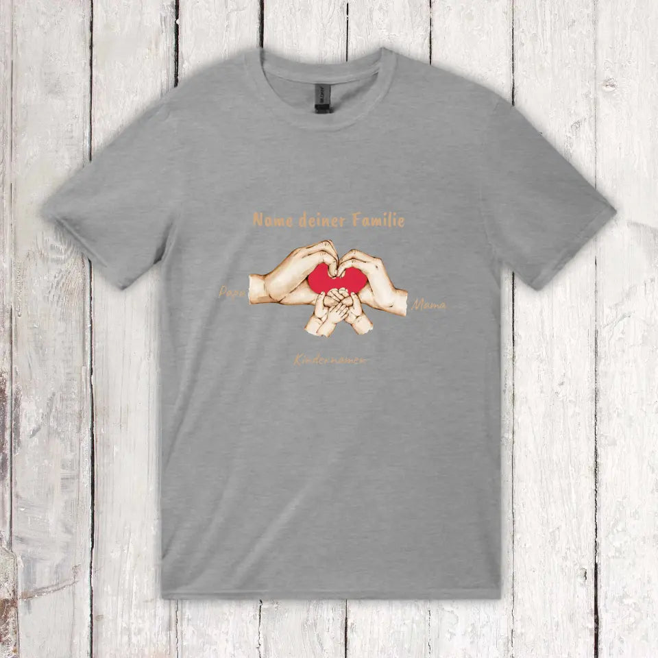 Hände mit bis zu 6 Kindern - Individuelles T-Shirt | Personalize Palace