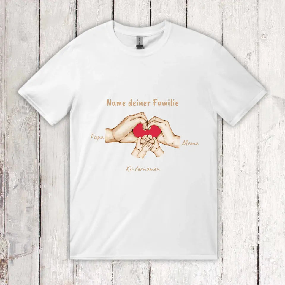 Hände mit bis zu 6 Kindern - Individuelles T-Shirt | Personalize Palace