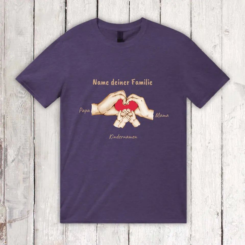 Hände mit bis zu 6 Kindern - Individuelles T-Shirt | Personalize Palace