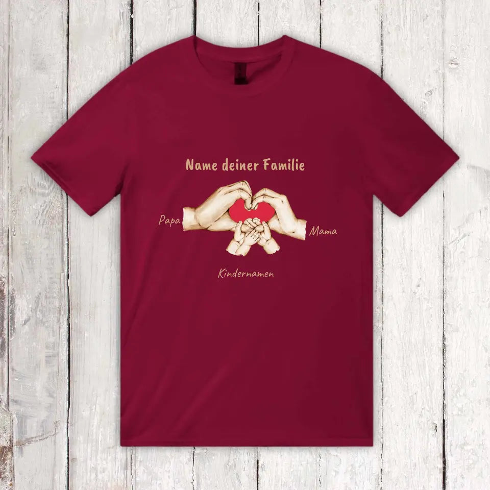 Hände mit bis zu 6 Kindern - Individuelles T-Shirt | Personalize Palace