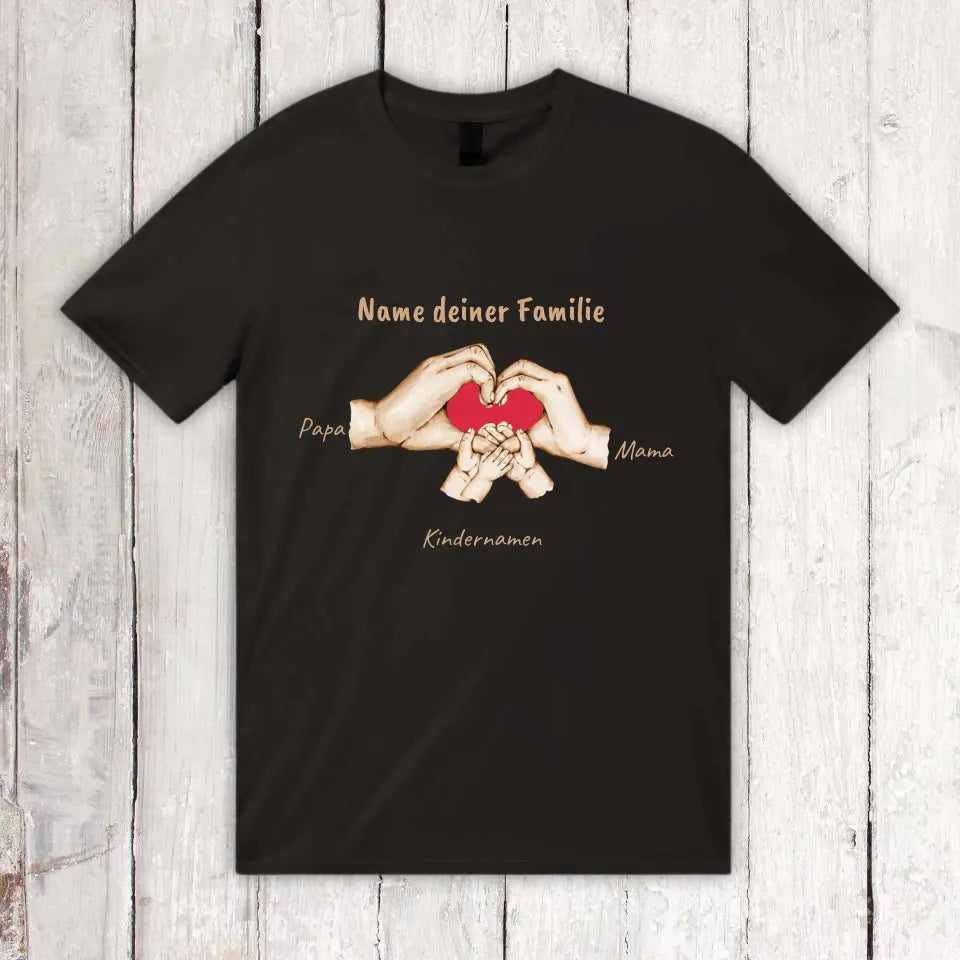 Hände mit bis zu 6 Kindern - Individuelles T-Shirt | Personalize Palace