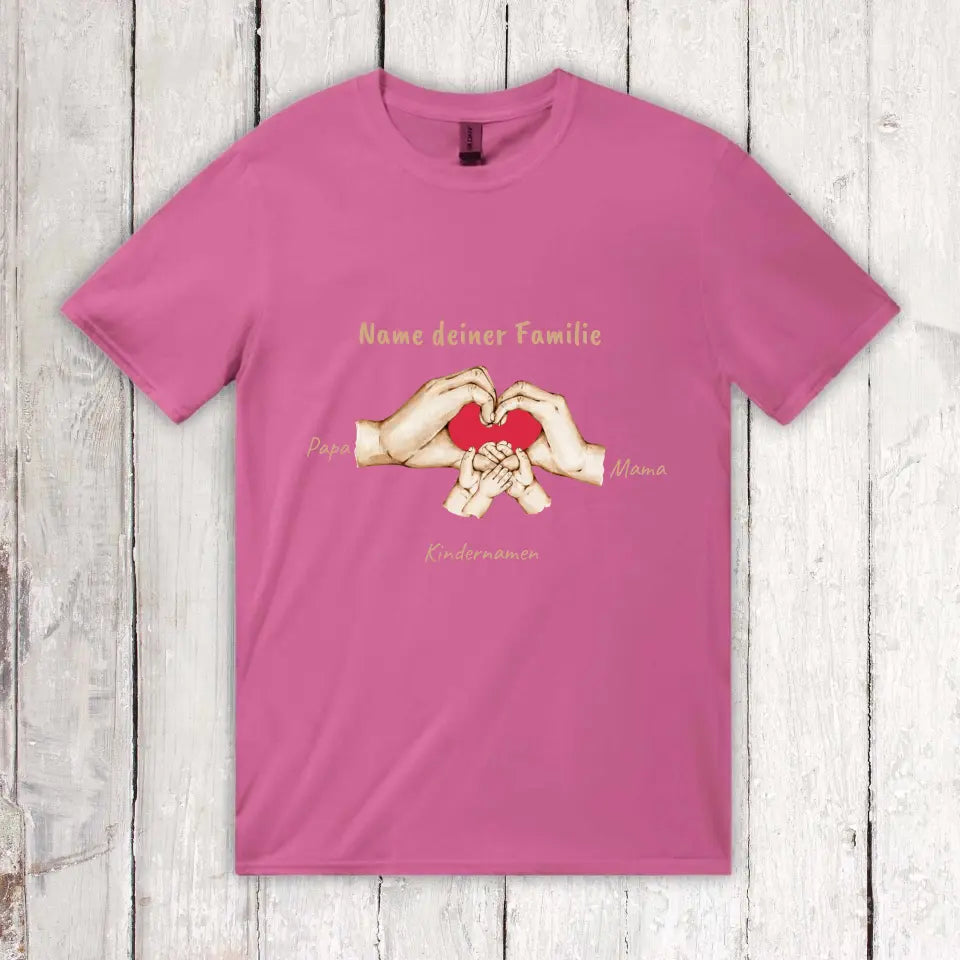 Hände mit bis zu 6 Kindern - Individuelles T-Shirt | Personalize Palace