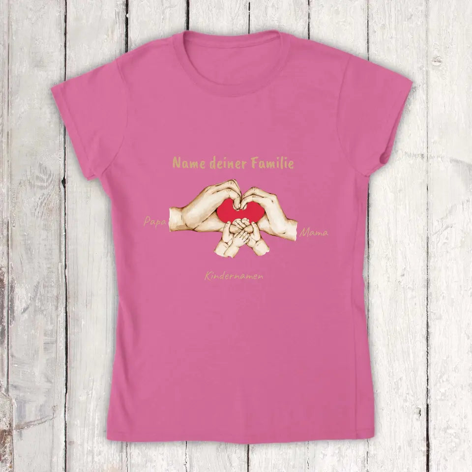 Hände mit bis zu 6 Kindern - Individuelles T-Shirt