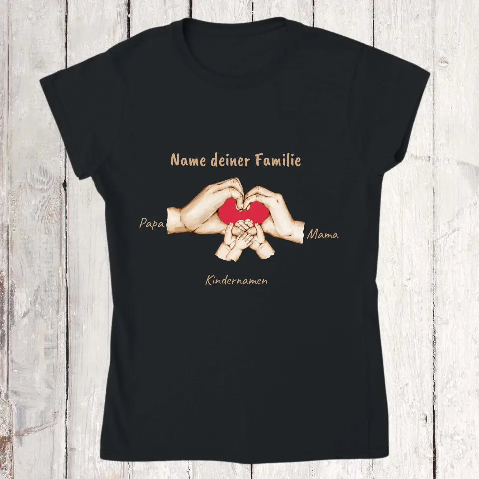 Hände mit bis zu 6 Kindern - Individuelles T-Shirt