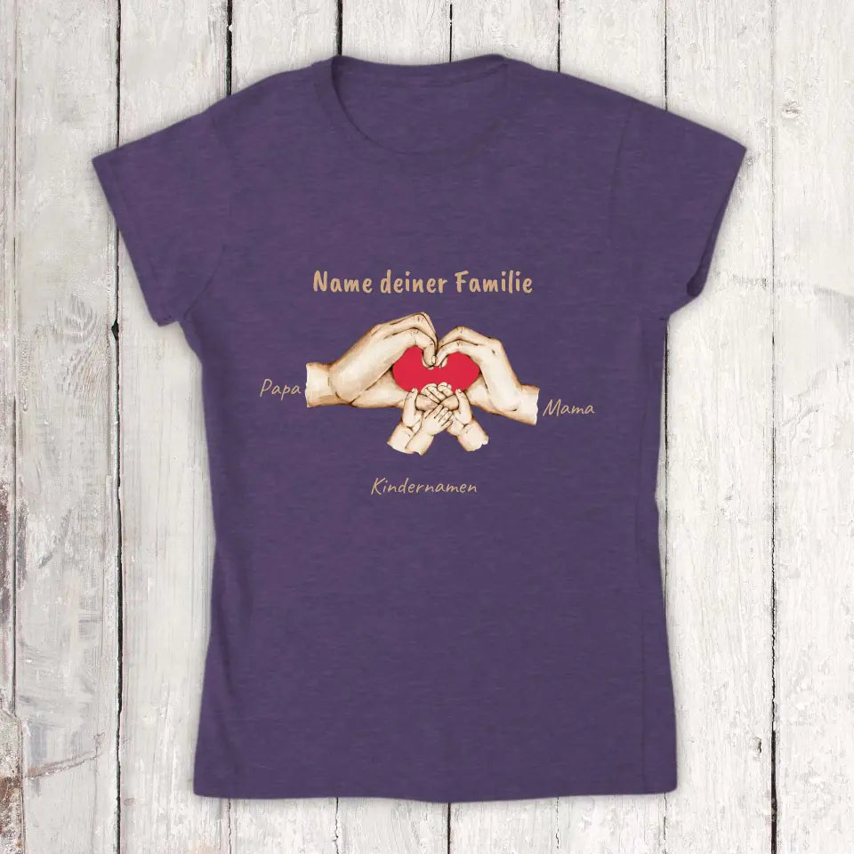 Hände mit bis zu 6 Kindern - Individuelles T-Shirt