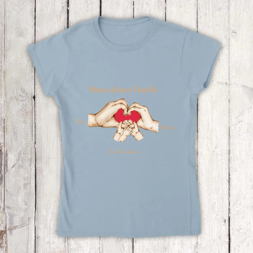 Hände mit bis zu 6 Kindern - Individuelles T-Shirt