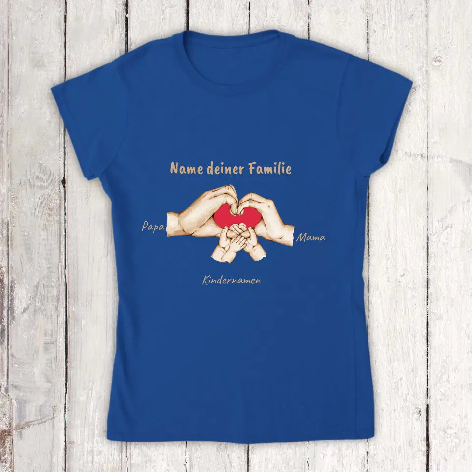 Hände mit bis zu 6 Kindern - Individuelles T-Shirt