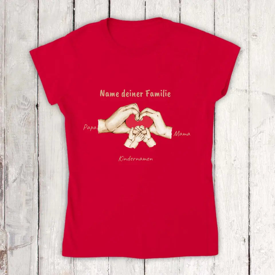 Hände mit bis zu 6 Kindern - Individuelles T-Shirt