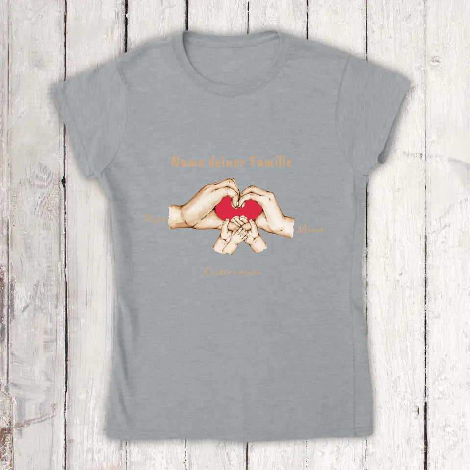 Hände mit bis zu 6 Kindern - Individuelles T-Shirt