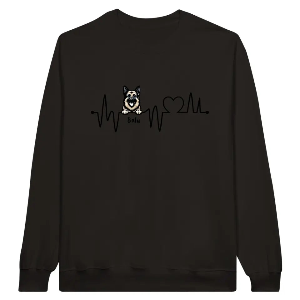 Herzschlag, EKG mit deinem Hund - individuelles Hunde T-Shirt oder Hoodie