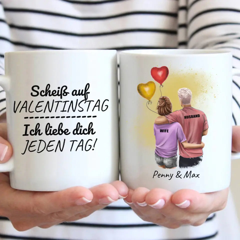 Personalisierte Tasse: Ich liebe dich jeden Tag - Individuelle Paar-Tasse | Personalize Palace