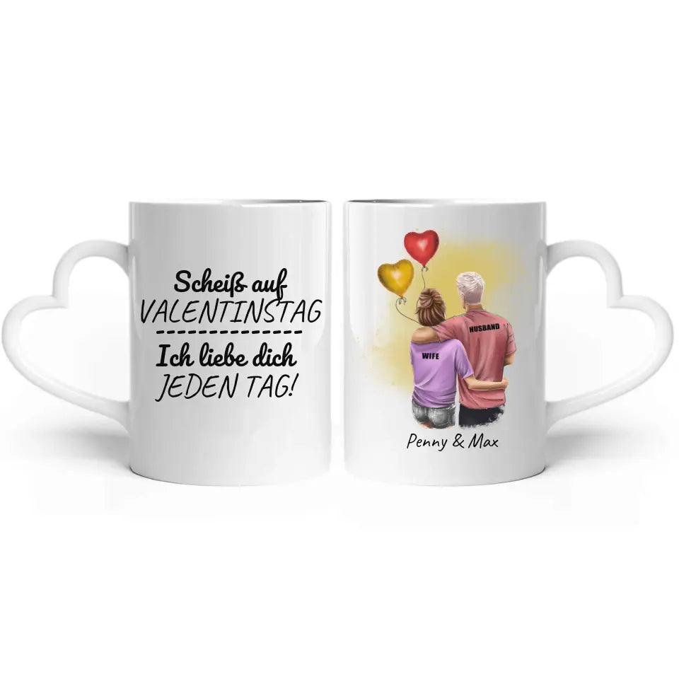 Personalisierte Tasse: Ich liebe dich jeden Tag - Individuelle Paar-Tasse | Personalize Palace