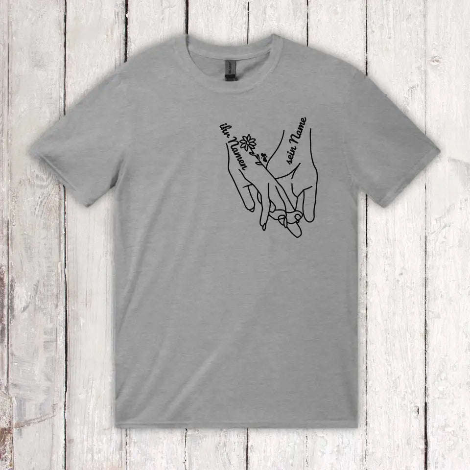 Hände der Liebe - Individuelles Paar T-Shirt | Personalize Palace