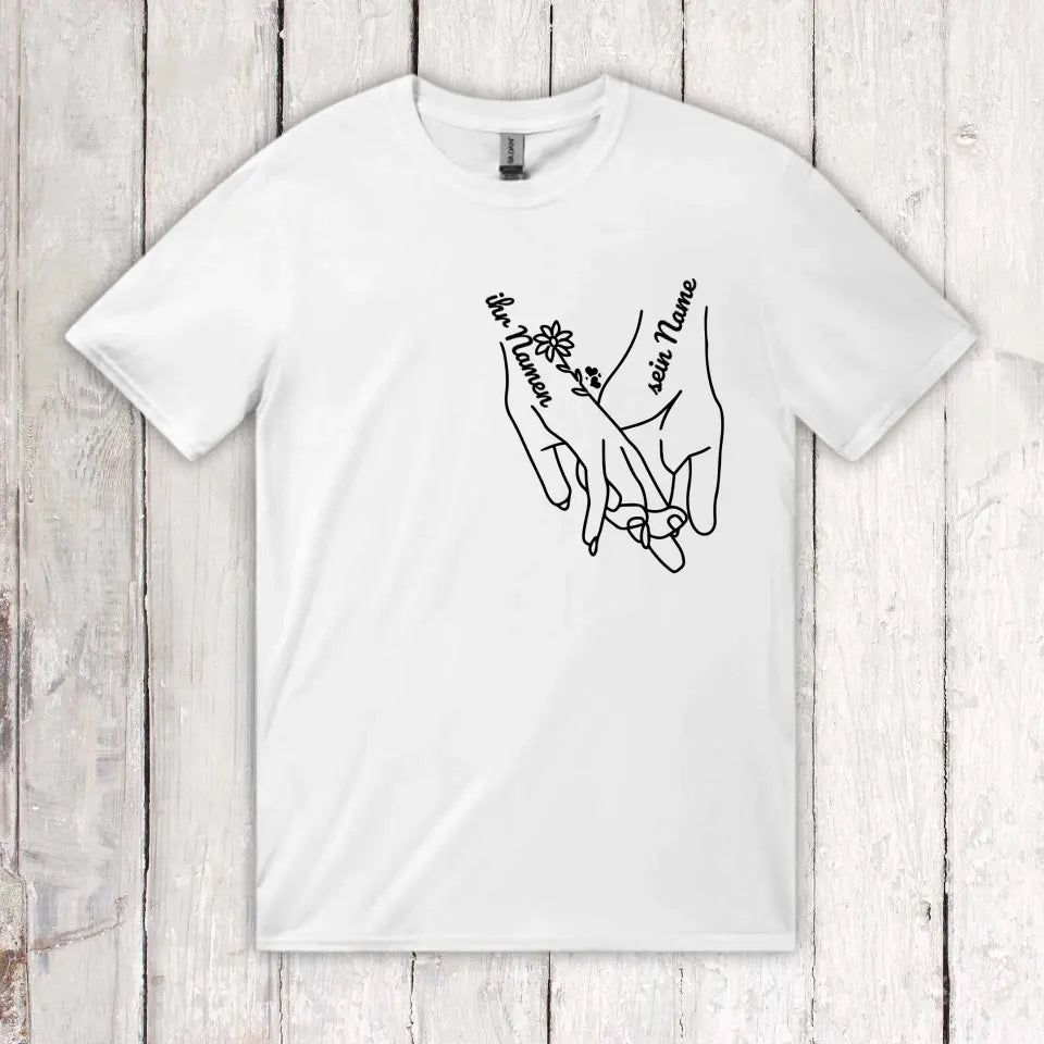 Hände der Liebe - Individuelles Paar T-Shirt | Personalize Palace