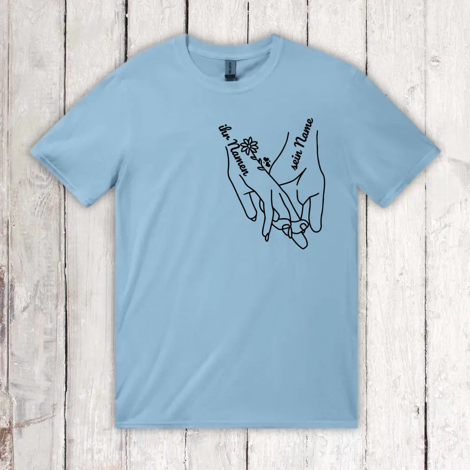 Hände der Liebe - Individuelles Paar T-Shirt | Personalize Palace