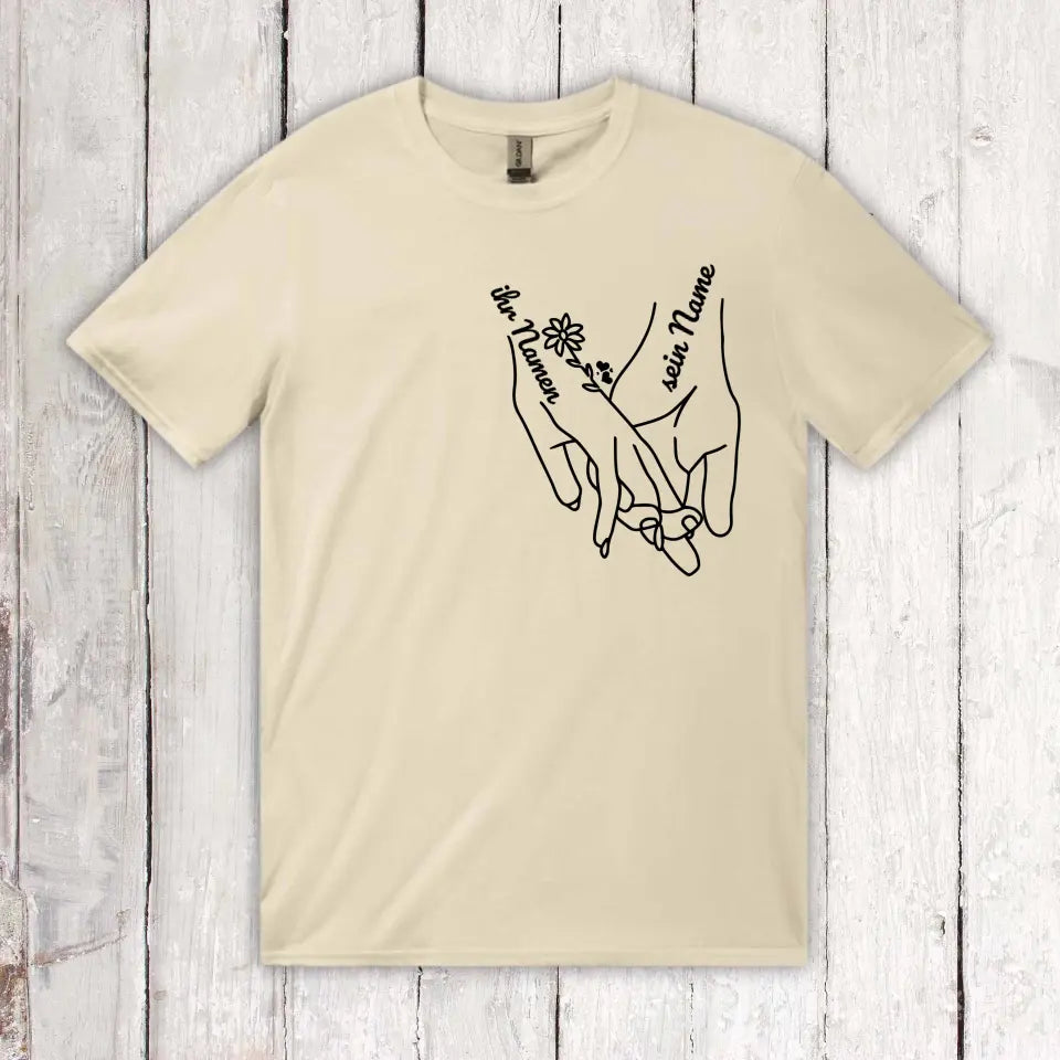 Hände der Liebe - Individuelles Paar T-Shirt | Personalize Palace
