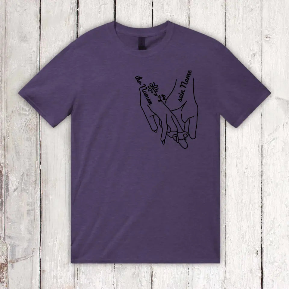 Hände der Liebe - Individuelles Paar T-Shirt | Personalize Palace
